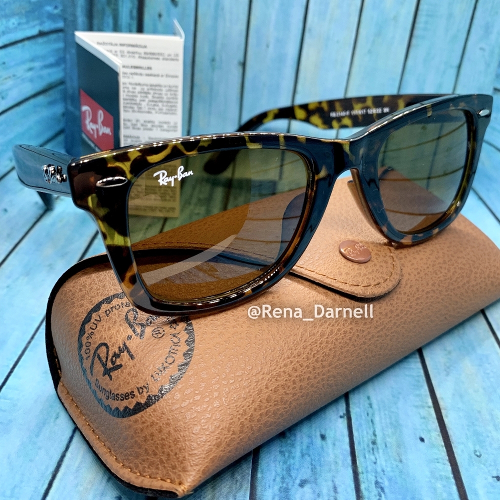 Ray-Ban Wayfarer Tortoise RB2140 Brown New - Picture 2 of 13